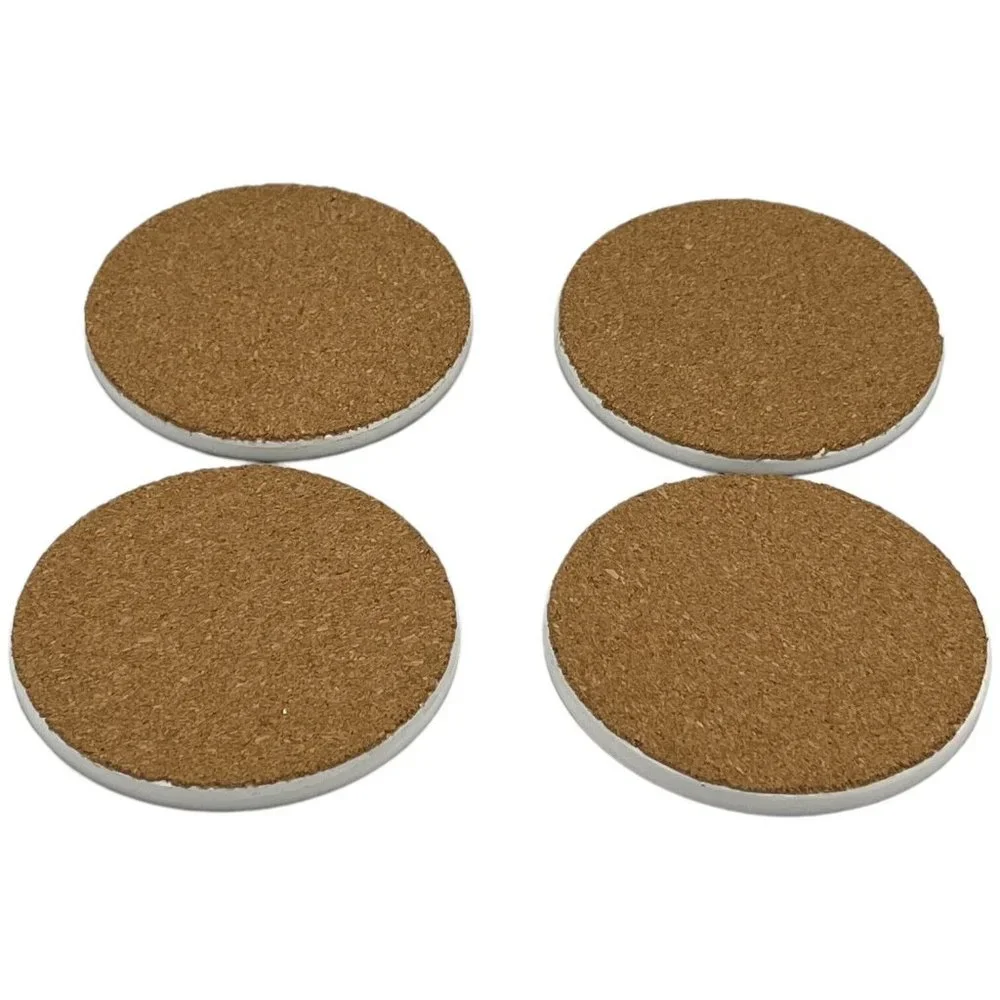Sasquatch Big Foot Silhouette Marble Pattern Coasters Round Stone Coaster Set